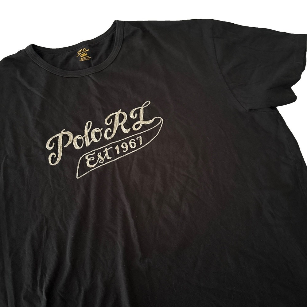 Polo Ralph Lauren T-Shirt Mens 3XB Black Embroidered Polo RL Est 1967 cotton